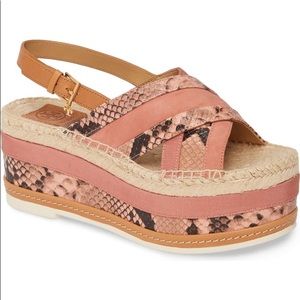 NEW Tory Burch Grosgrain Platform Espadrille